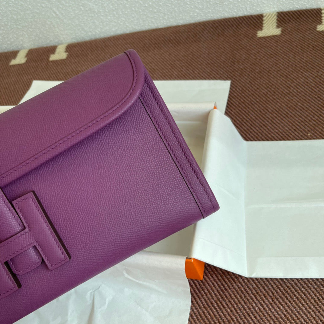 Hermes Jige Elan 29 Clutch Bag In Anemone Epsom Leather