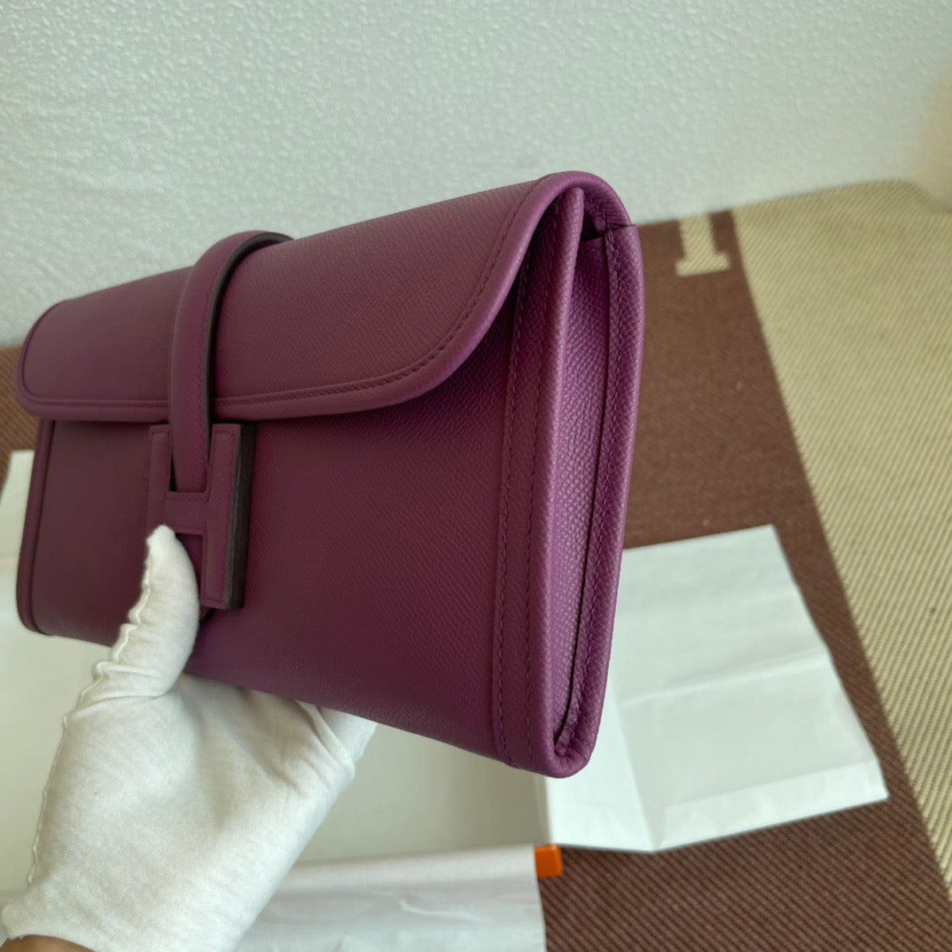 Hermes Jige Elan 29 Clutch Bag In Anemone Epsom Leather