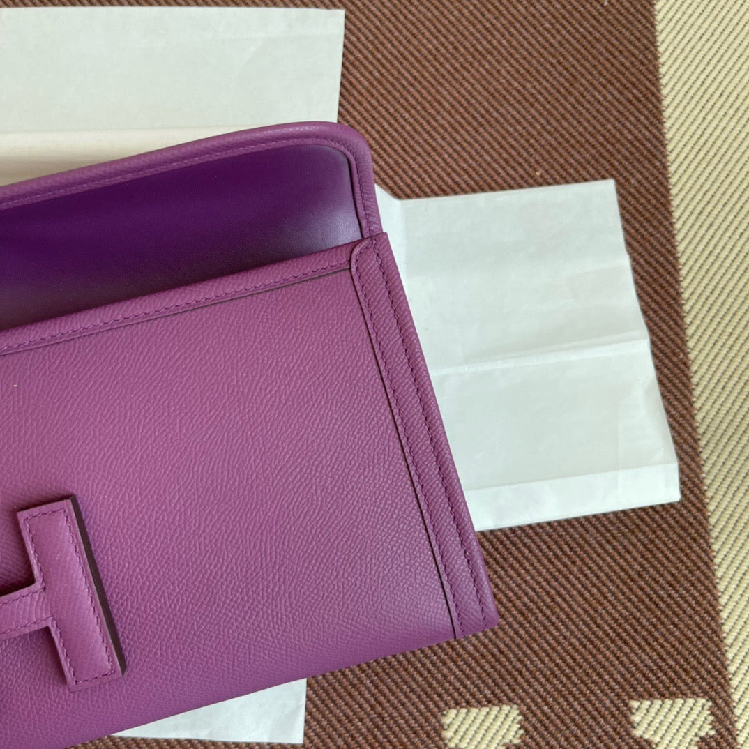 Hermes Jige Elan 29 Clutch Bag In Anemone Epsom Leather