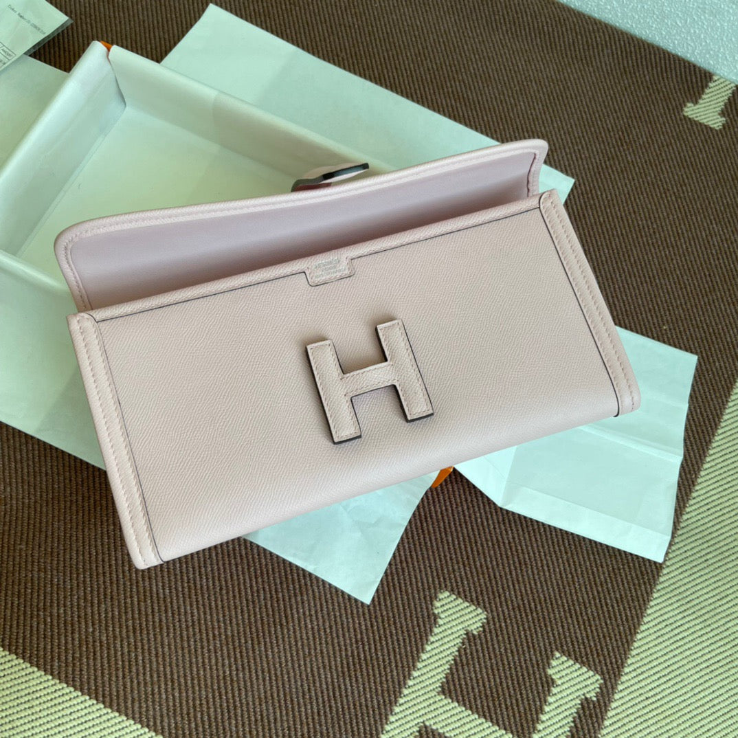 Hermes Jige Elan 29 Clutch Bag In Pink Epsom Leather