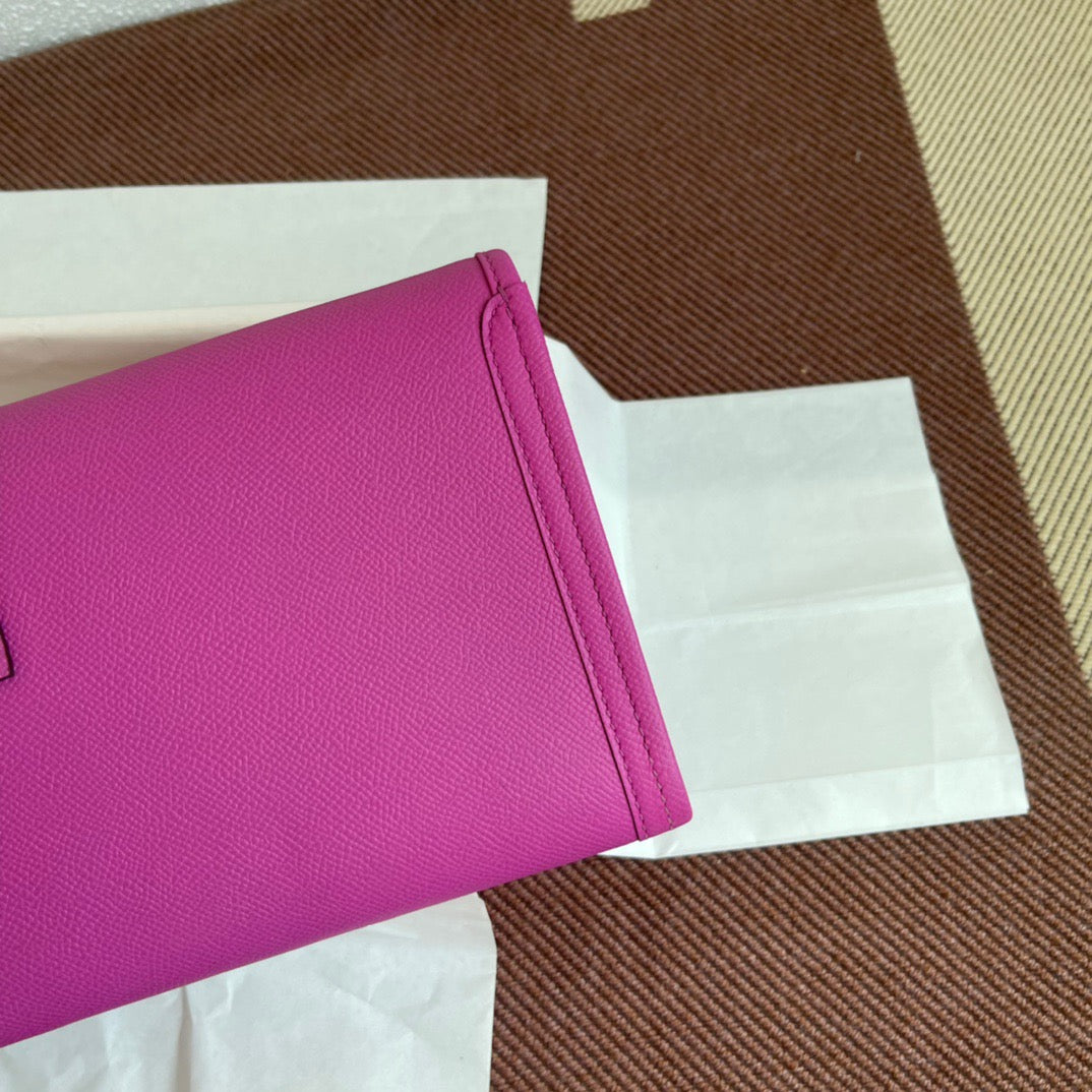 Hermes Jige Elan 29 Clutch Bag In Rose Purple Epsom Leather