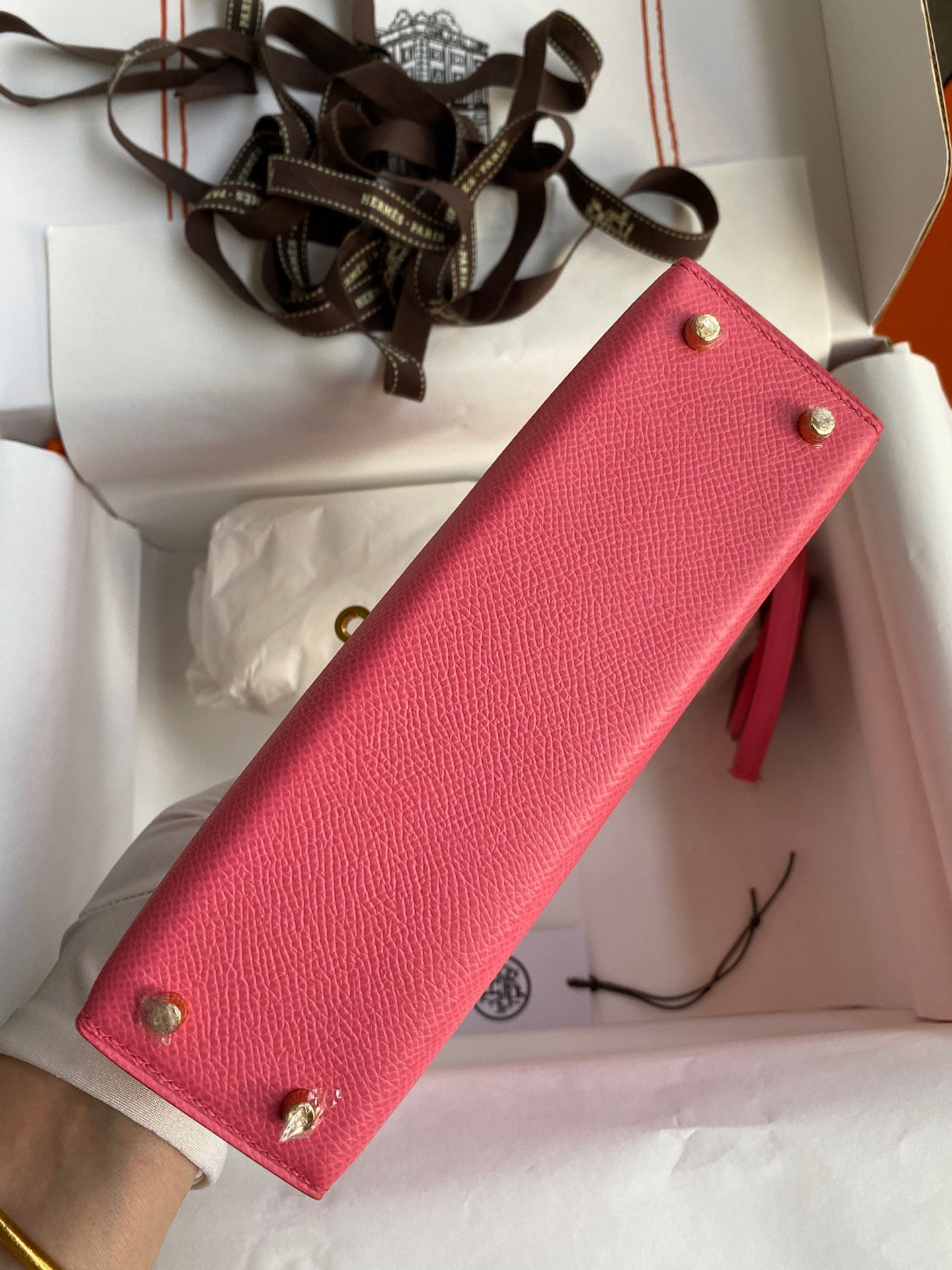 Hermes Kelly Mini II Sellier Bag In Rose Lipstick Epsom Leather