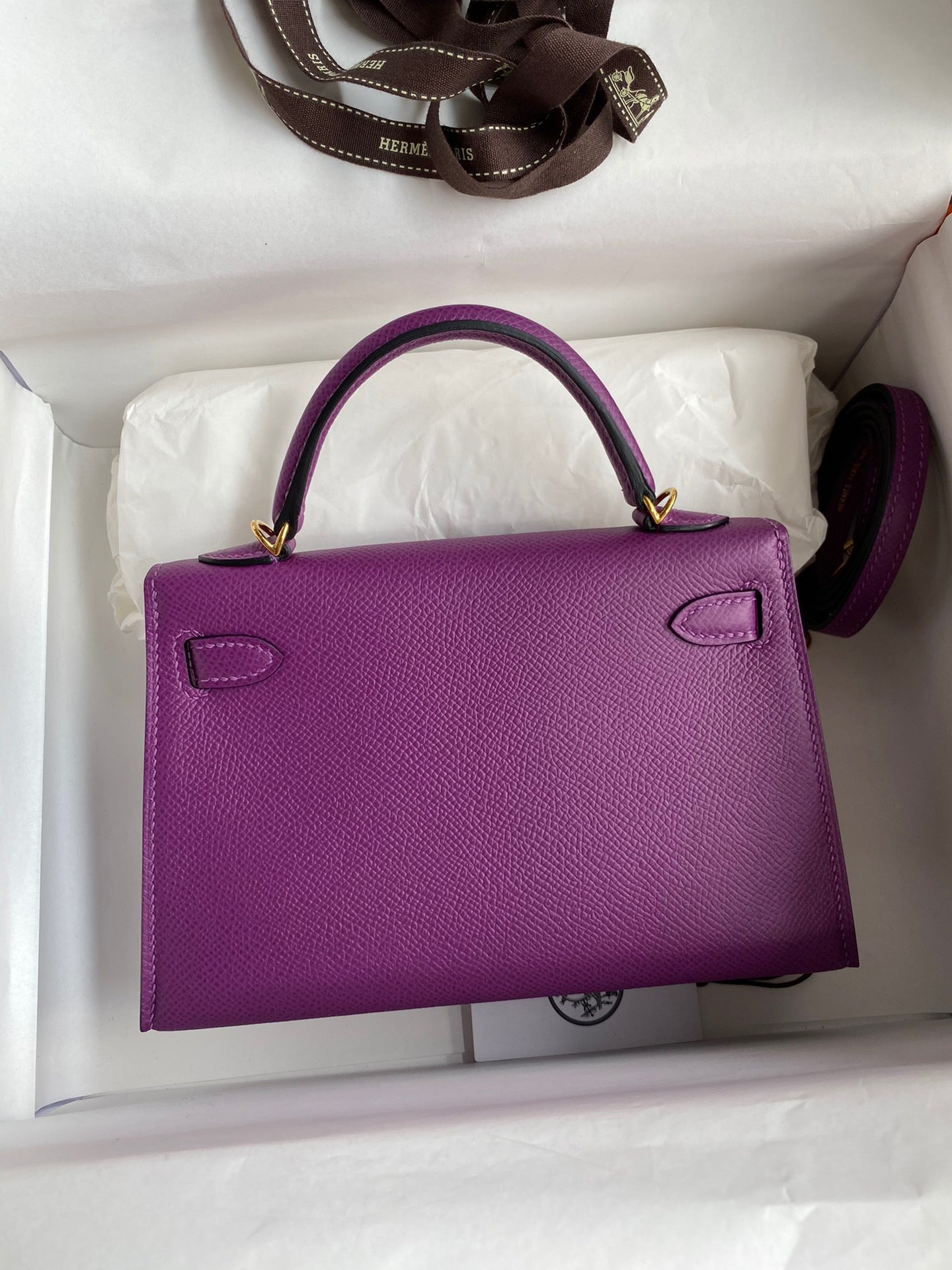 Hermes Kelly Mini II Sellier Bag In Anemone Epsom Leather