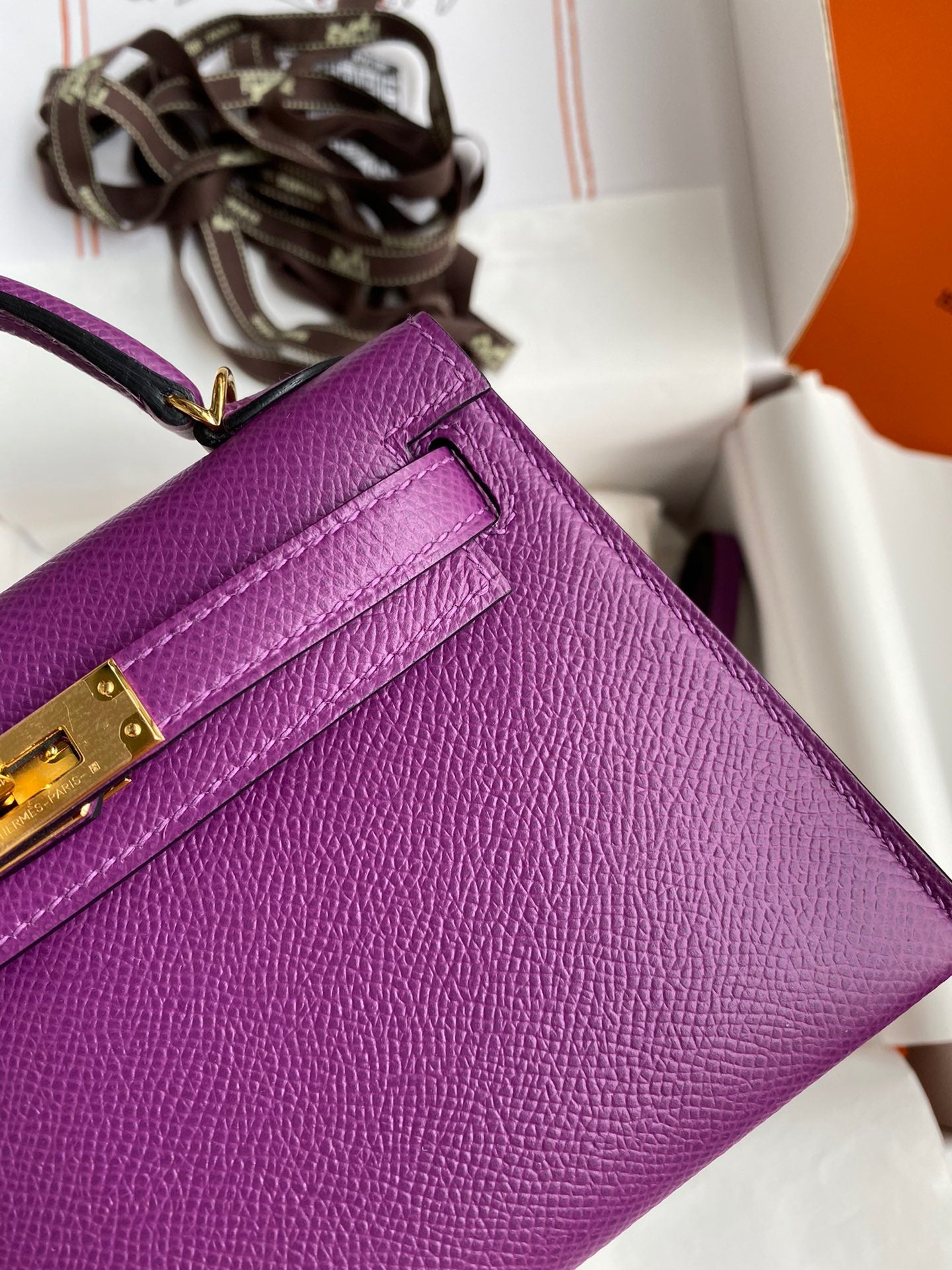 Hermes Kelly Mini II Sellier Bag In Anemone Epsom Leather