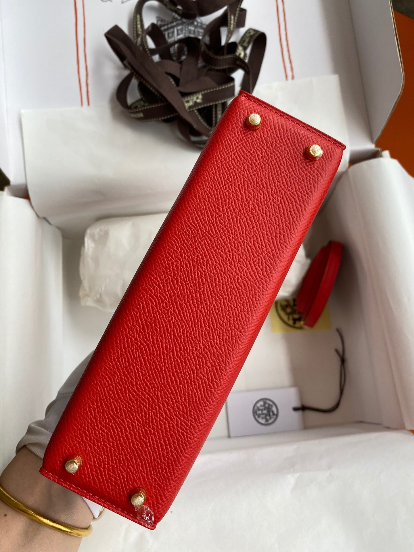 Hermes Kelly Mini II Sellier Bag In Red Epsom Leather