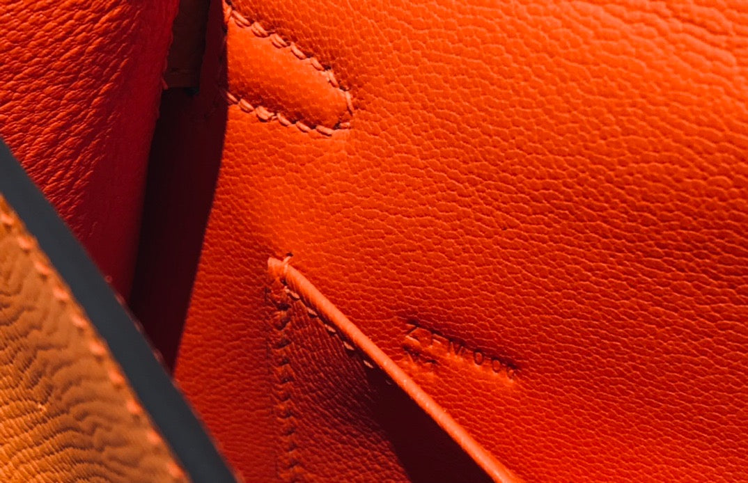 Hermes Kelly Mini II Sellier Bag In Orange Epsom Leather