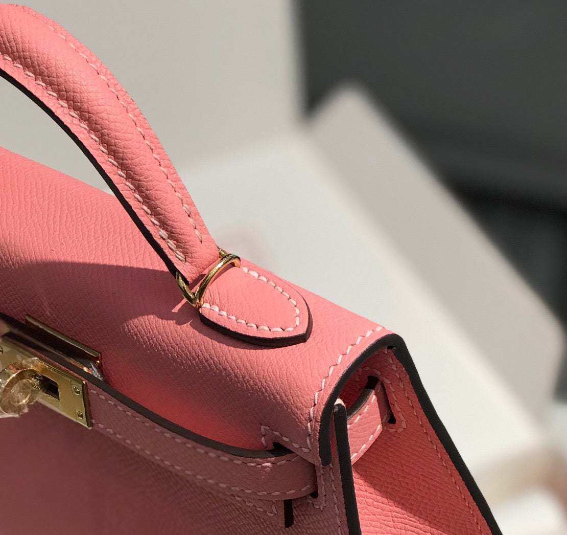 Hermes Kelly Mini II Sellier Bag In Rose Confetti Epsom Leather