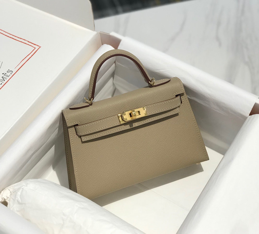 Hermes Kelly Mini II Sellier Bag In Trench Epsom Leather