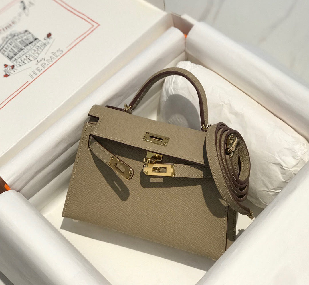 Hermes Kelly Mini II Sellier Bag In Trench Epsom Leather