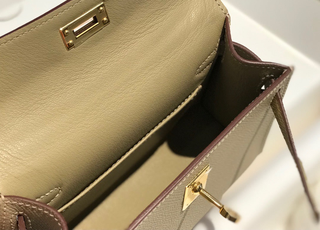 Hermes Kelly Mini II Sellier Bag In Trench Epsom Leather