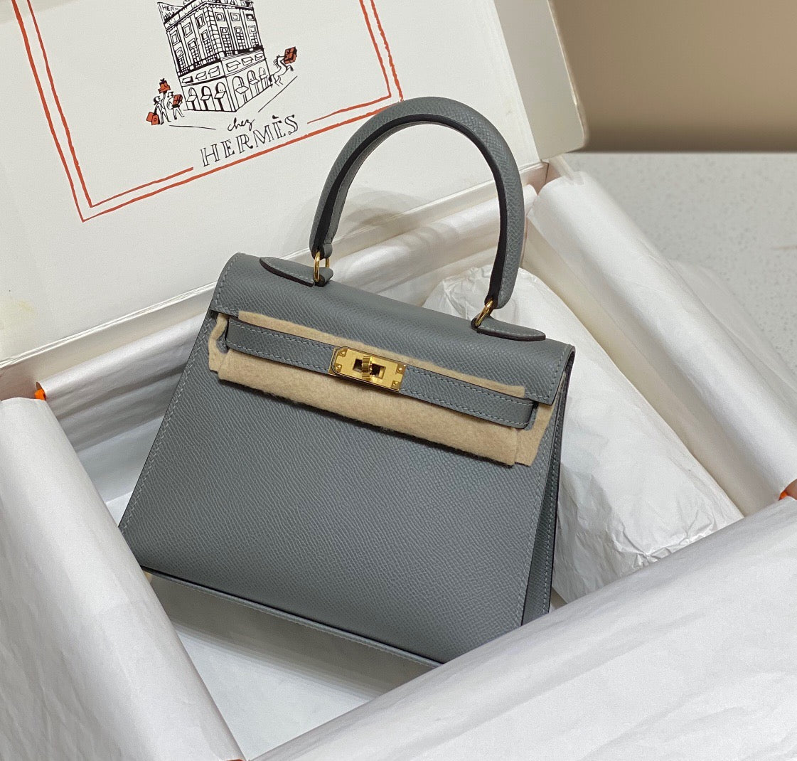 Hermes Kelly 20cm Bag In Vert Amande Epsom Leather