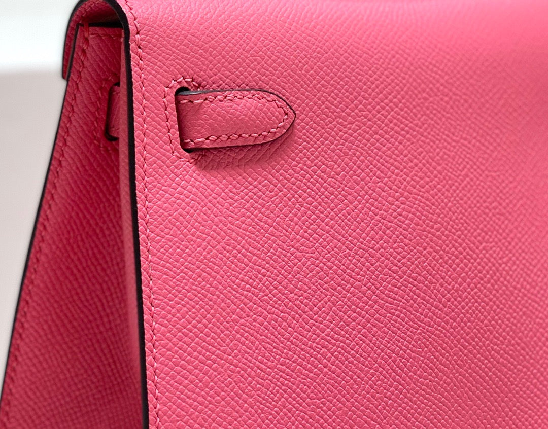 Hermes Kelly 20cm Bag In Rose Azalee Epsom Leather