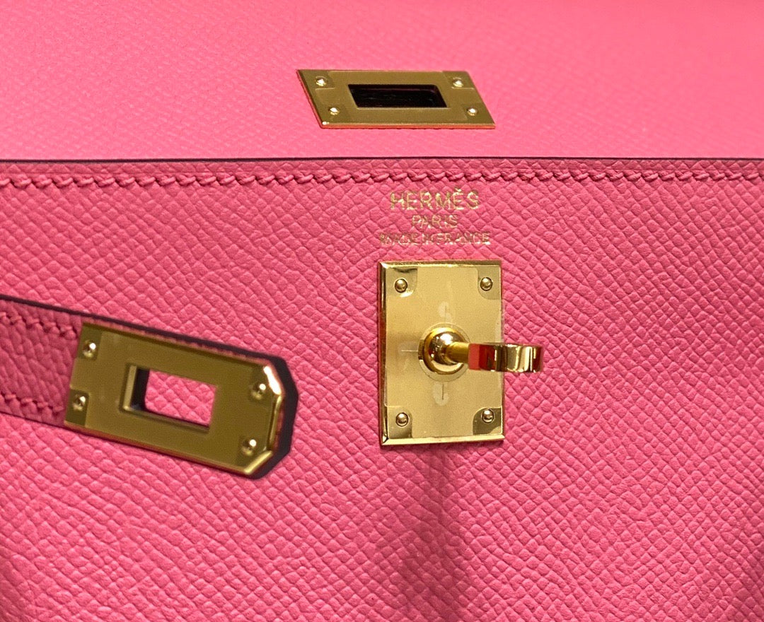 Hermes Kelly 20cm Bag In Rose Azalee Epsom Leather