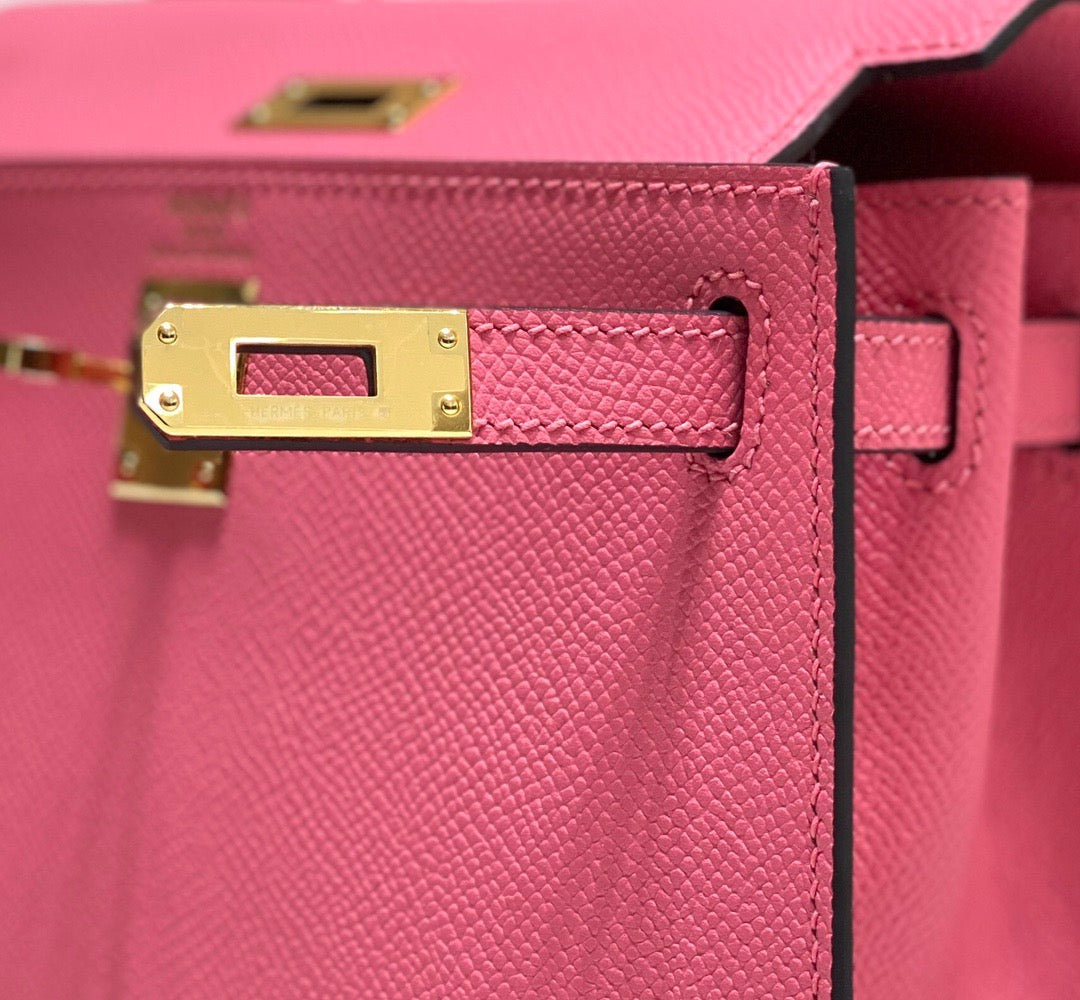 Hermes Kelly 20cm Bag In Rose Azalee Epsom Leather