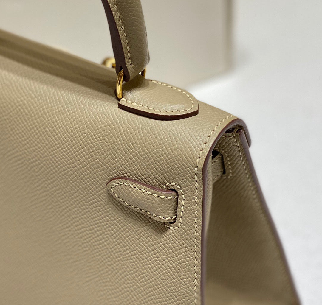 Hermes Kelly 20cm Bag In Trench Epsom Leather