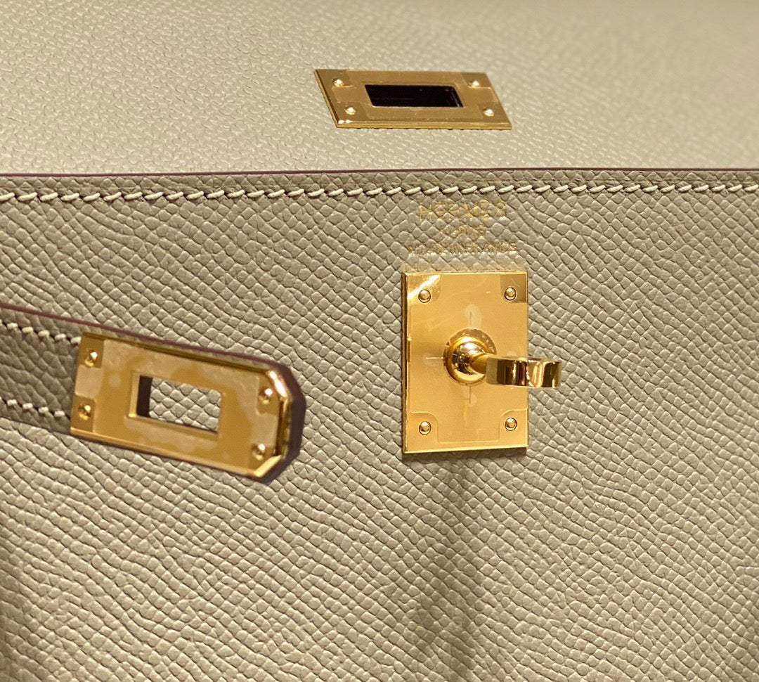 Hermes Kelly 20cm Bag In Trench Epsom Leather