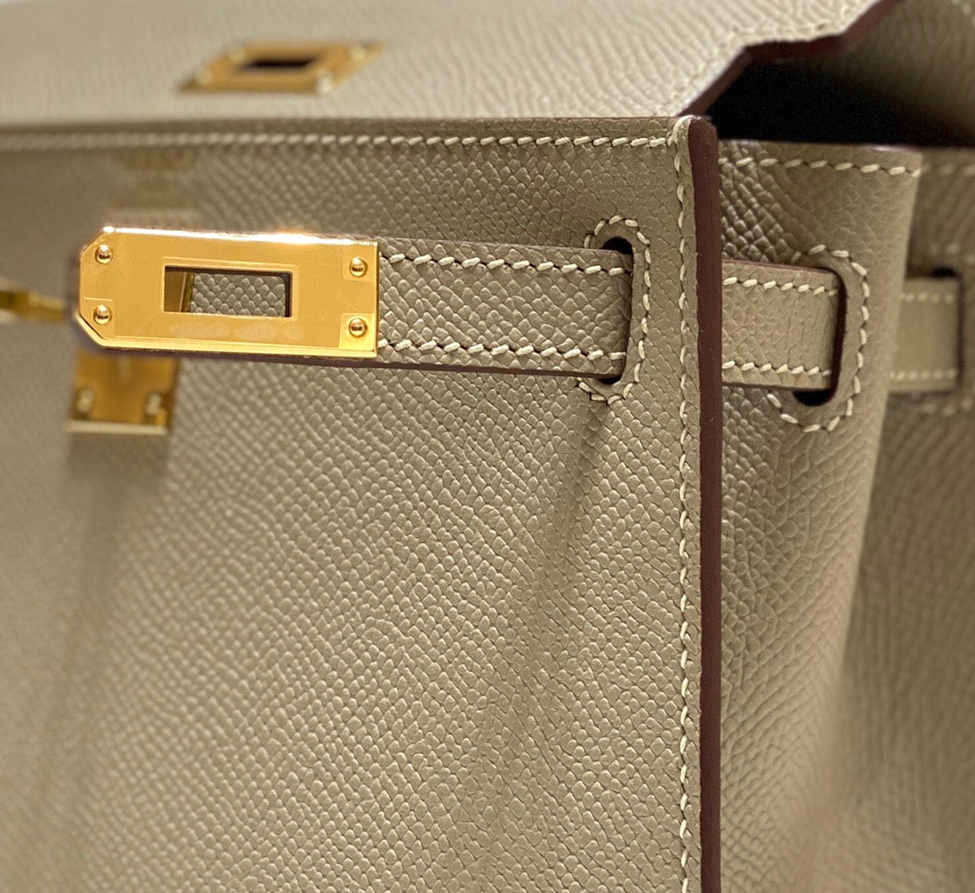 Hermes Kelly 20cm Bag In Trench Epsom Leather