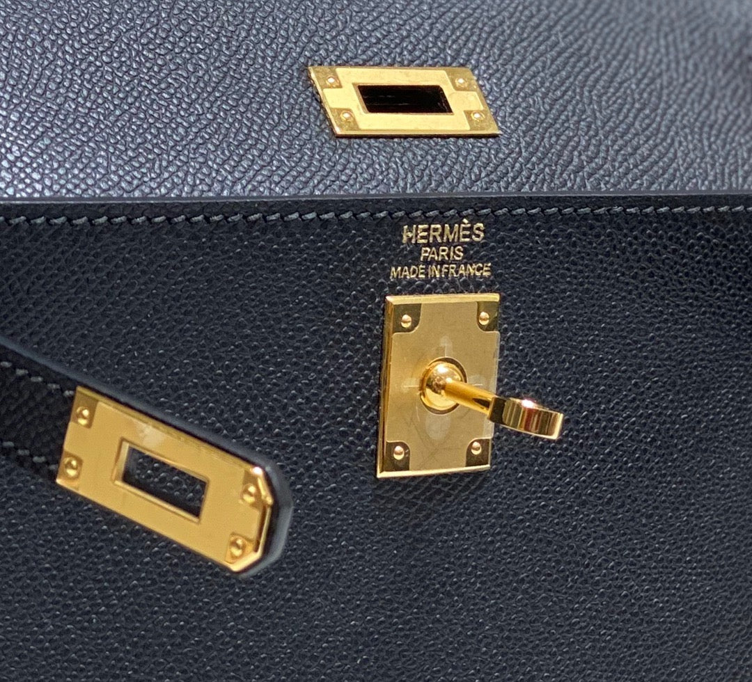 Hermes Kelly 20cm Bag In Black Epsom Leather