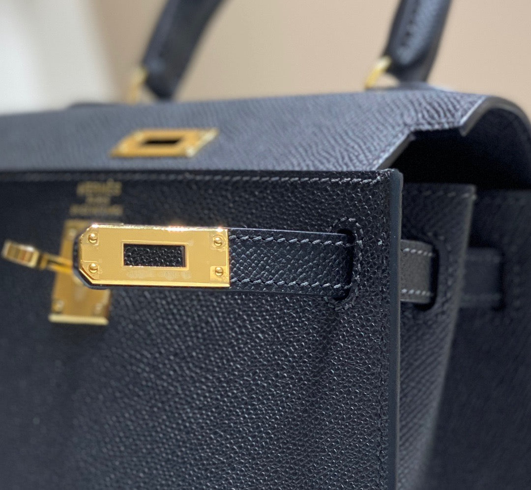 Hermes Kelly 20cm Bag In Black Epsom Leather