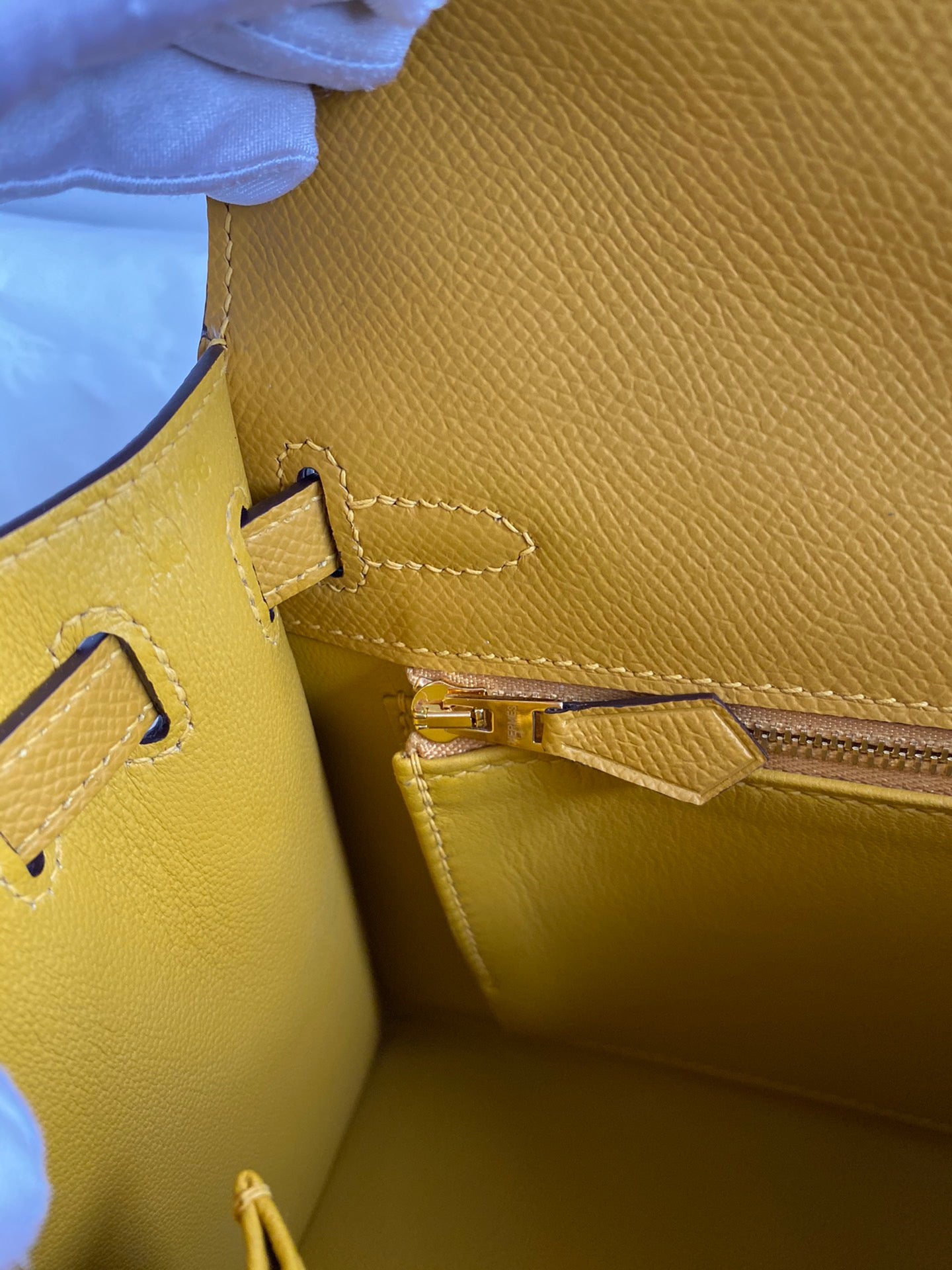 Hermes Kelly 25cm Sellier Bag in Jaune Ambre Epsom Leather