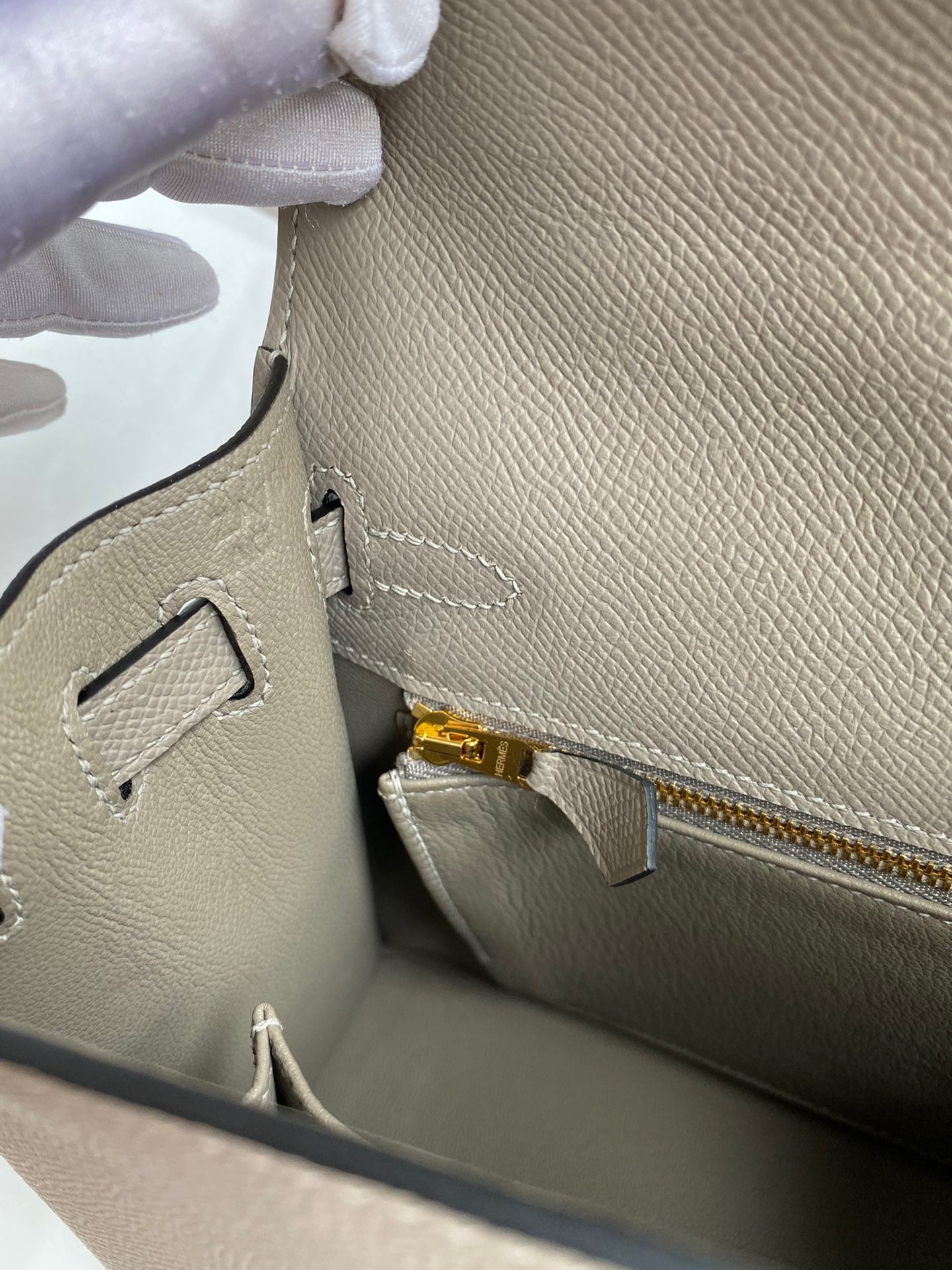 Hermes Kelly 25cm Sellier Bag in Gris Asphalt Epsom Leather