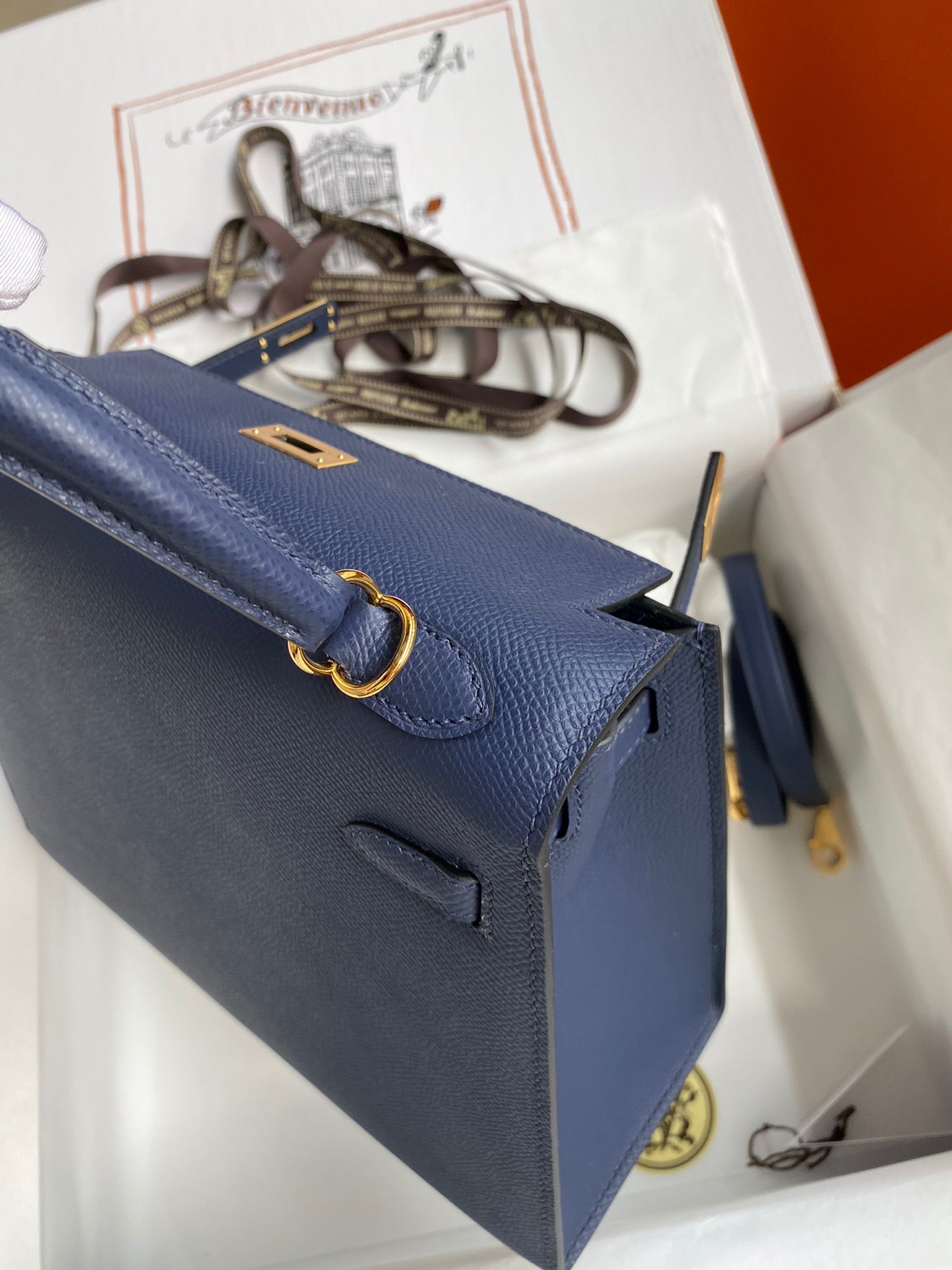 Hermes Kelly 25cm Sellier Bag in Royal Blue Epsom Leather