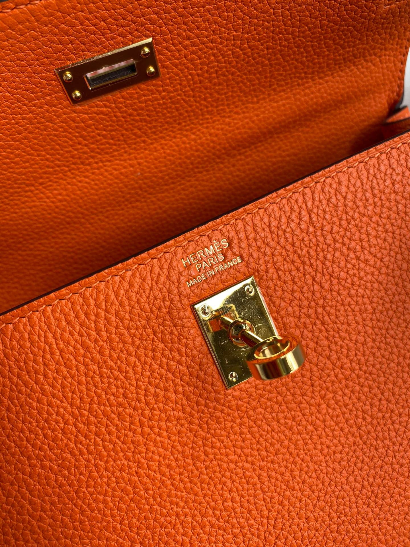 Hermes Kelly 25cm Sellier Bag in Orange Togo Leather