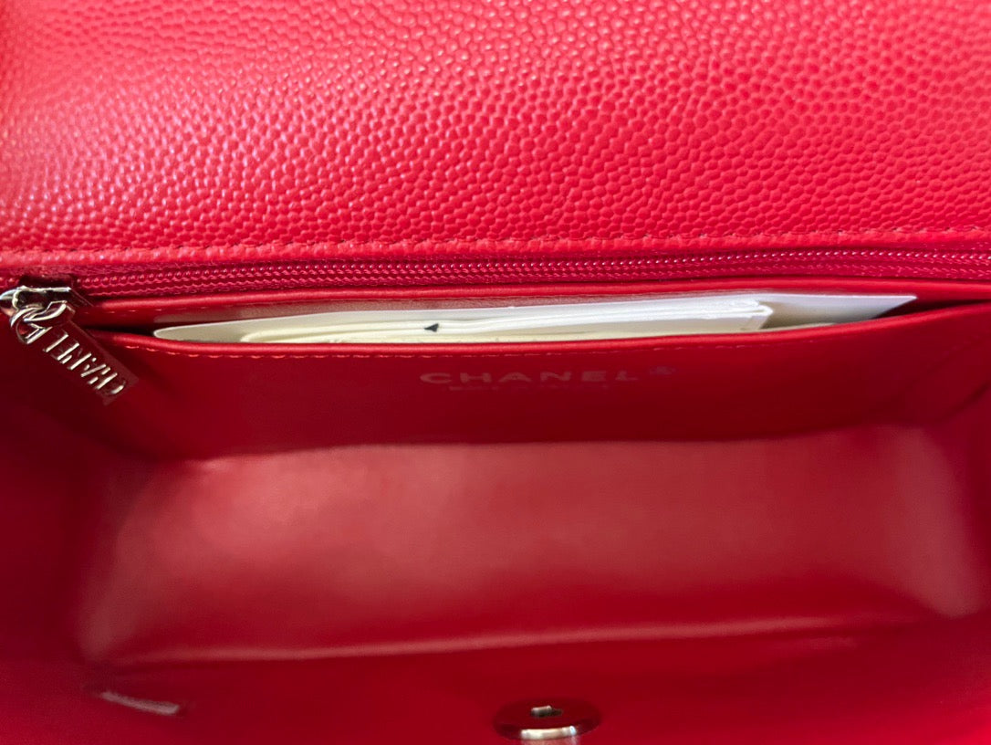 Chanel Mini Flap In Red Calfskin