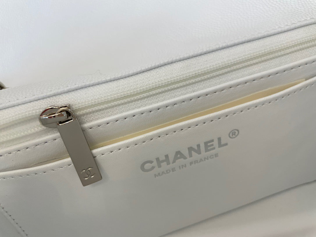 Chanel Mini Flap In White Calfskin