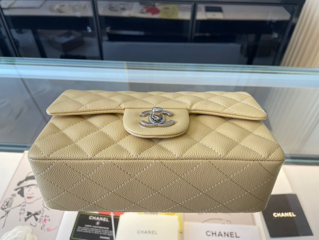 Chanel Mini Flap In Light Yellow Calfskin