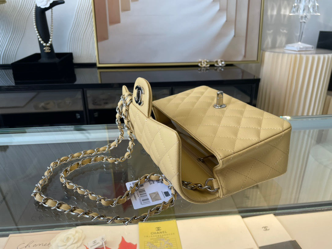 Chanel Mini Flap In Light Yellow Calfskin