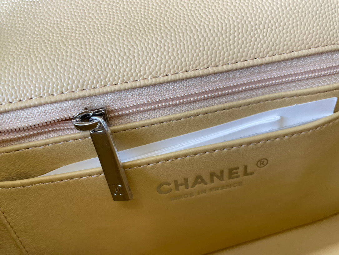 Chanel Mini Flap In Light Yellow Calfskin