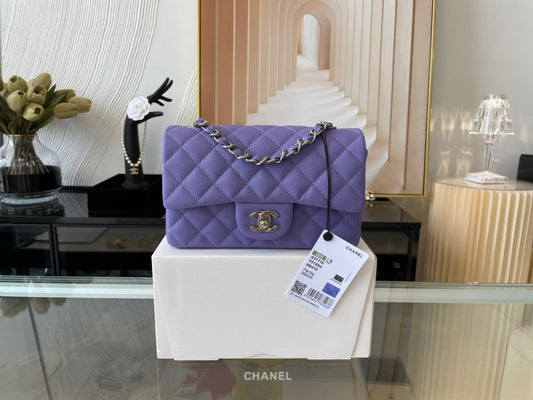 Chanel Mini Flap In Purple Calfskin