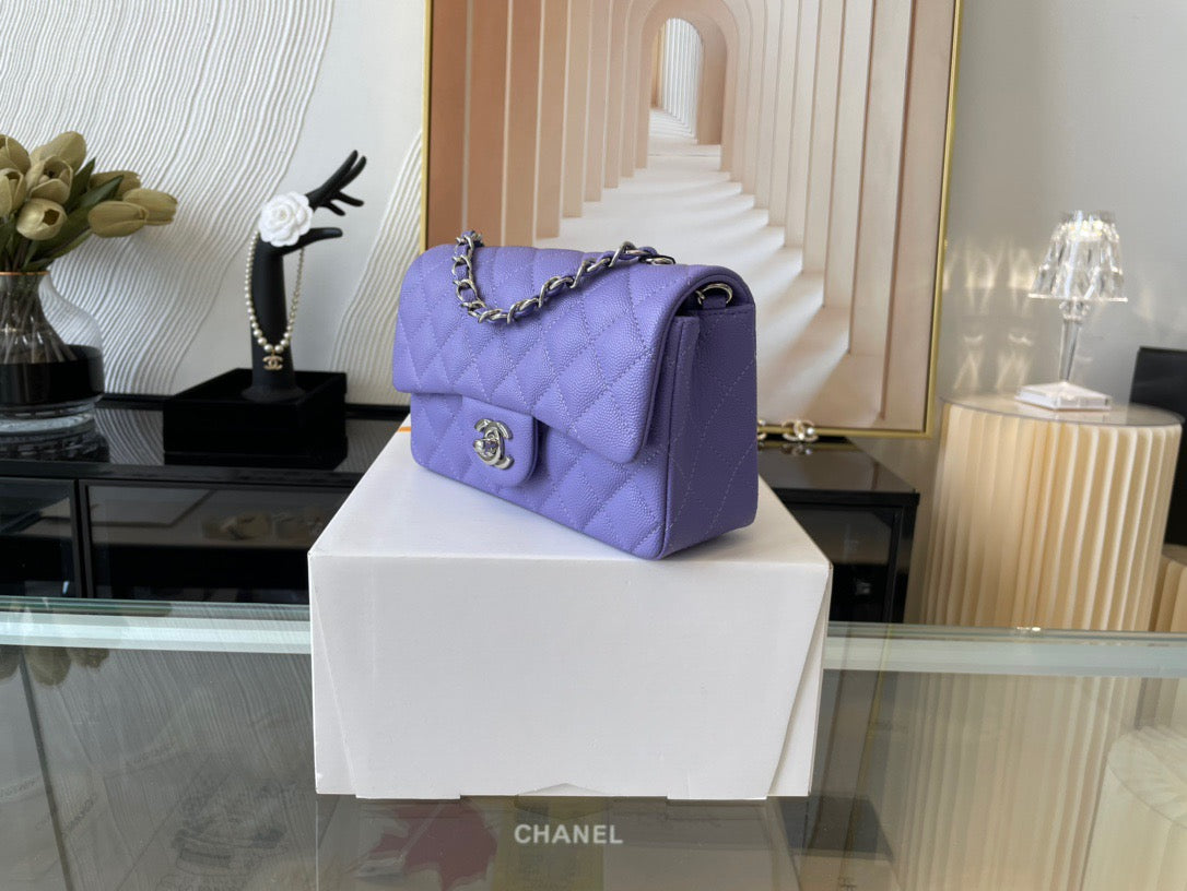 Chanel Mini Flap In Purple Calfskin