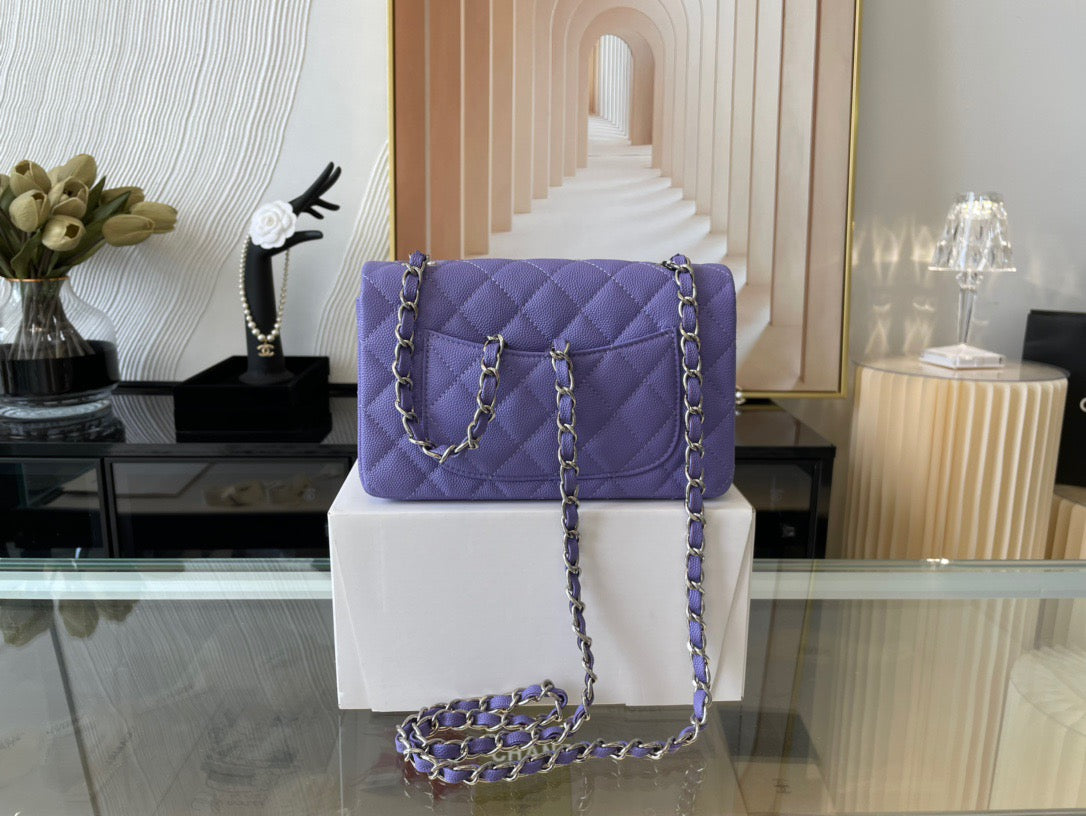 Chanel Mini Flap In Purple Calfskin