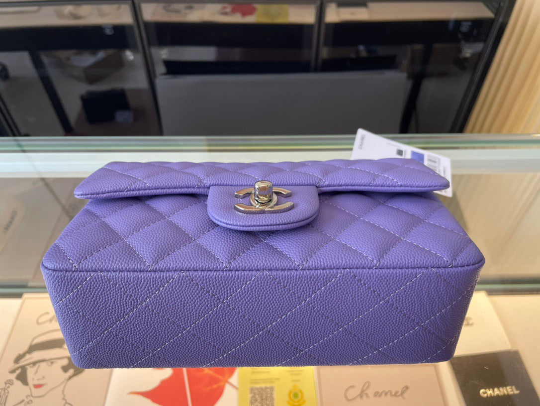 Chanel Mini Flap In Purple Calfskin