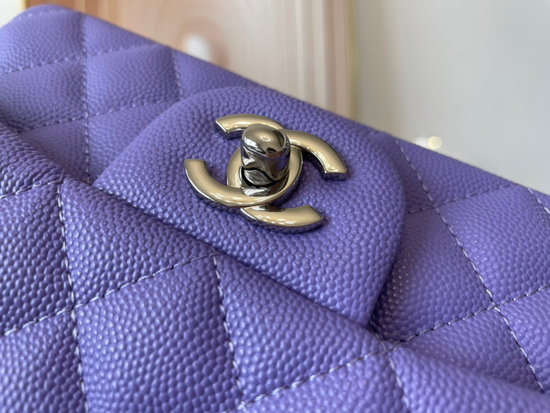 Chanel Mini Flap In Purple Calfskin