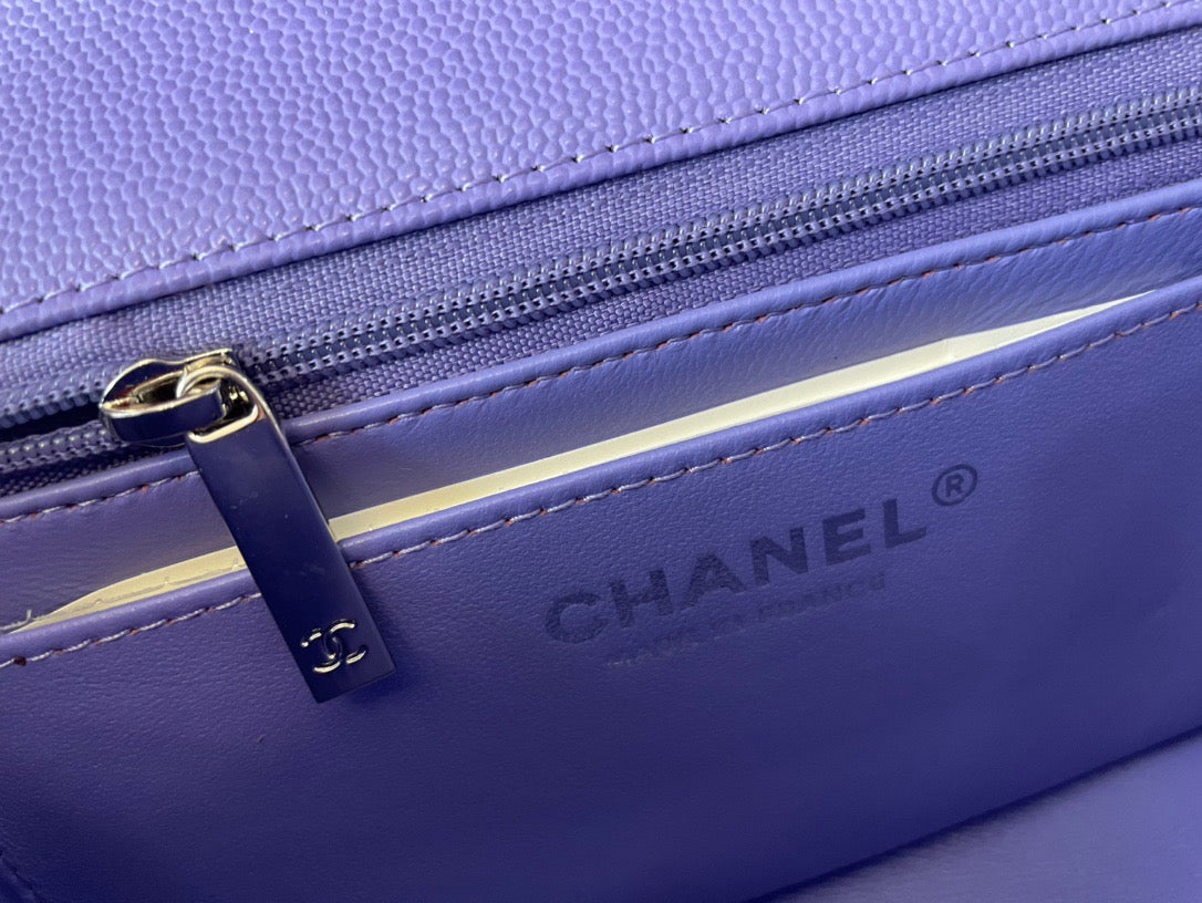 Chanel Mini Flap In Purple Calfskin