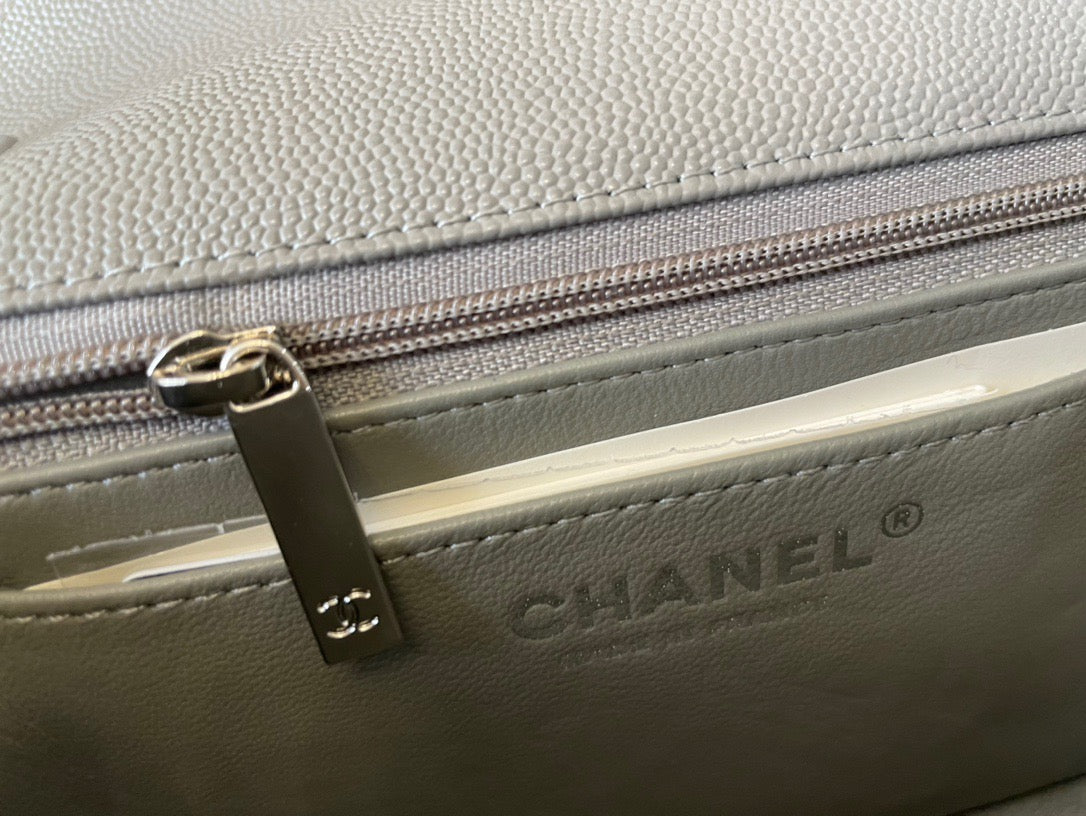 Chanel Mini Flap In Gray Calfskin