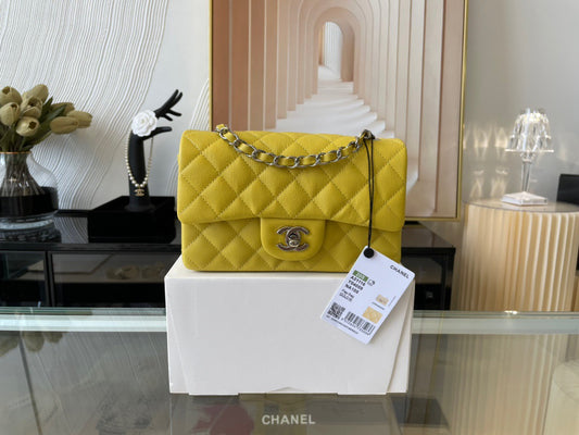 Chanel Mini Flap In Yellow Calfskin