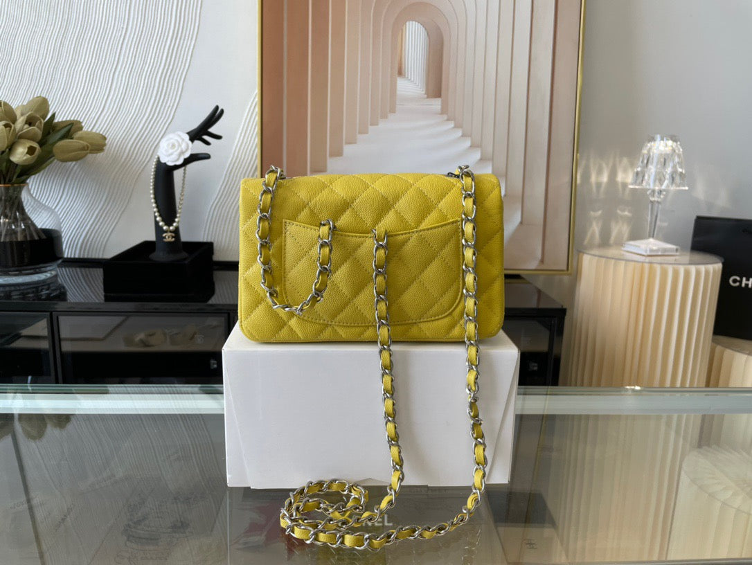 Chanel Mini Flap In Yellow Calfskin