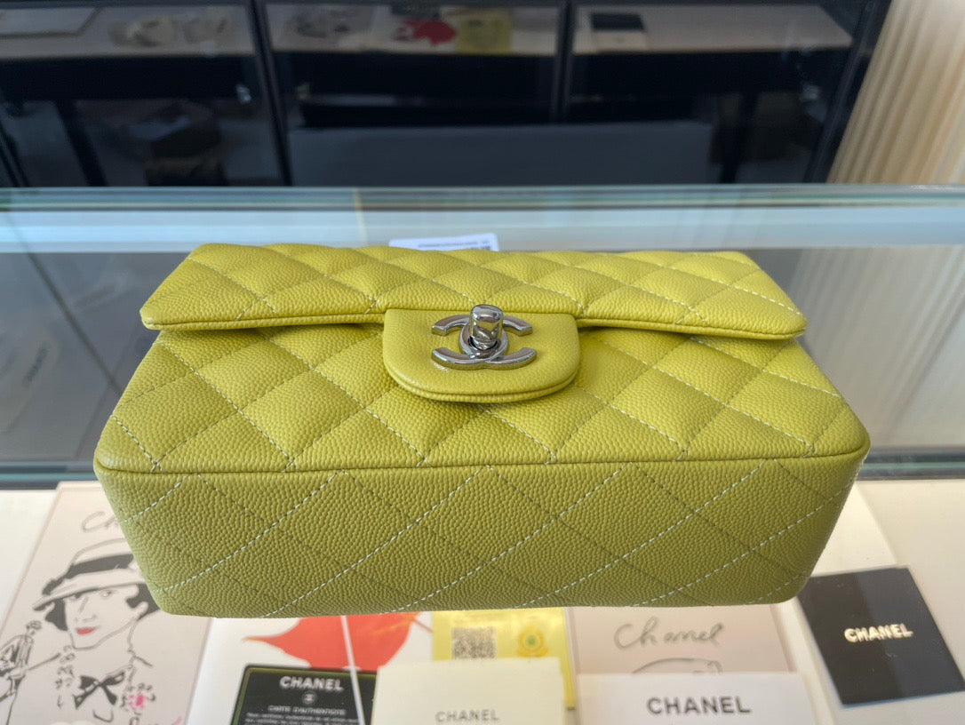 Chanel Mini Flap In Yellow Calfskin