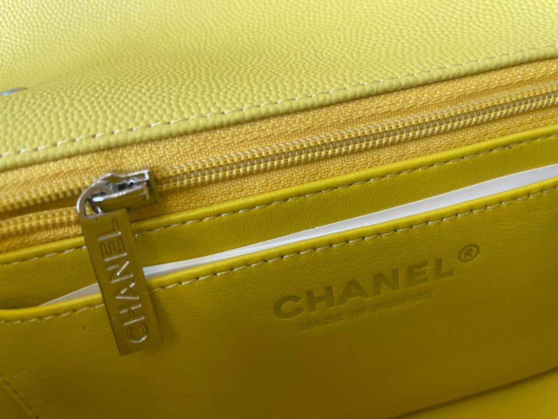 Chanel Mini Flap In Yellow Calfskin