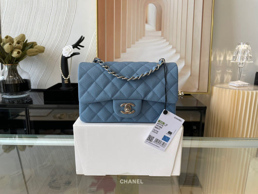 Chanel Mini Flap In Blue Calfskin