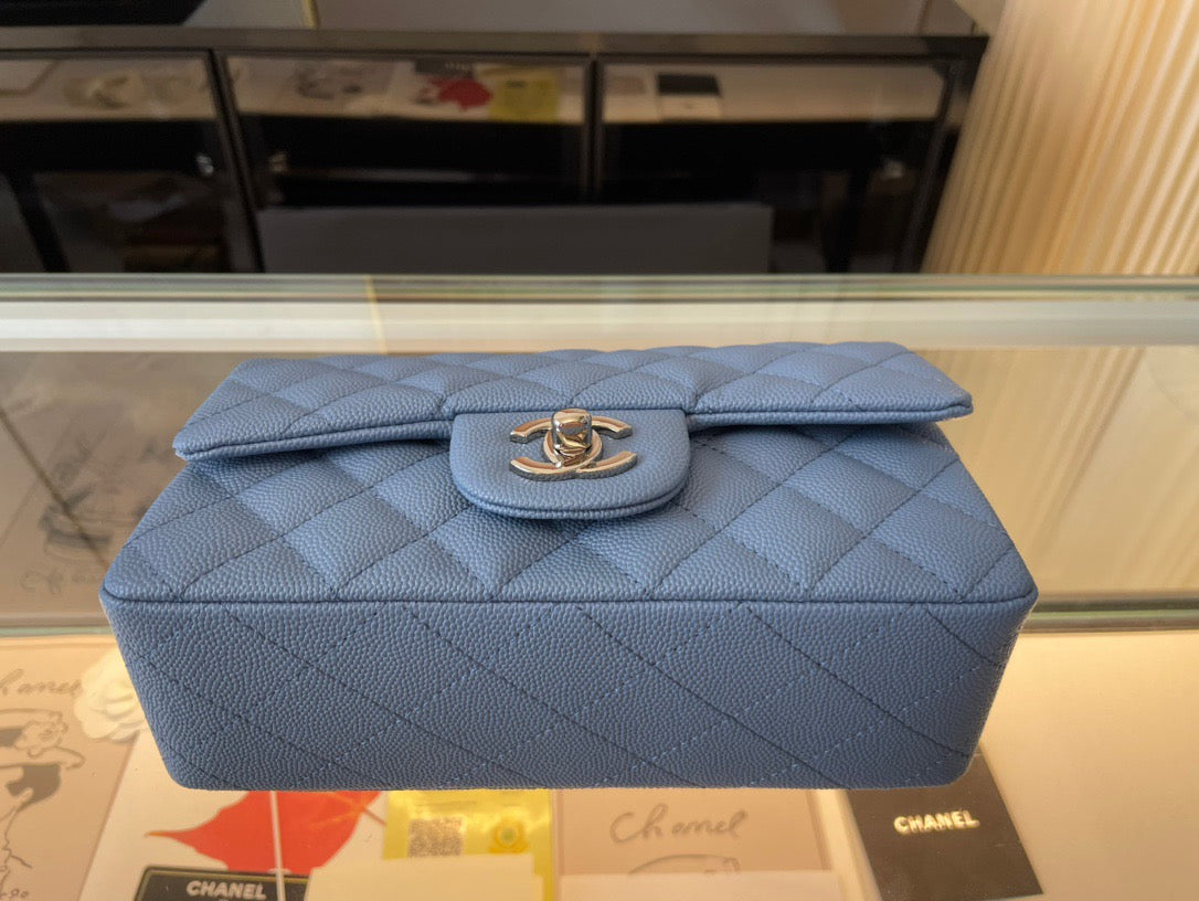 Chanel Mini Flap In Blue Calfskin