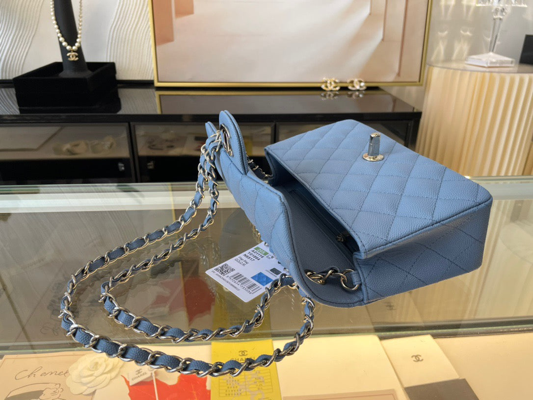 Chanel Mini Flap In Blue Calfskin