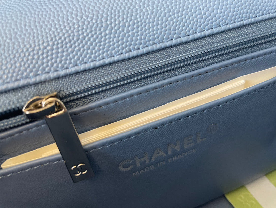 Chanel Mini Flap In Blue Calfskin