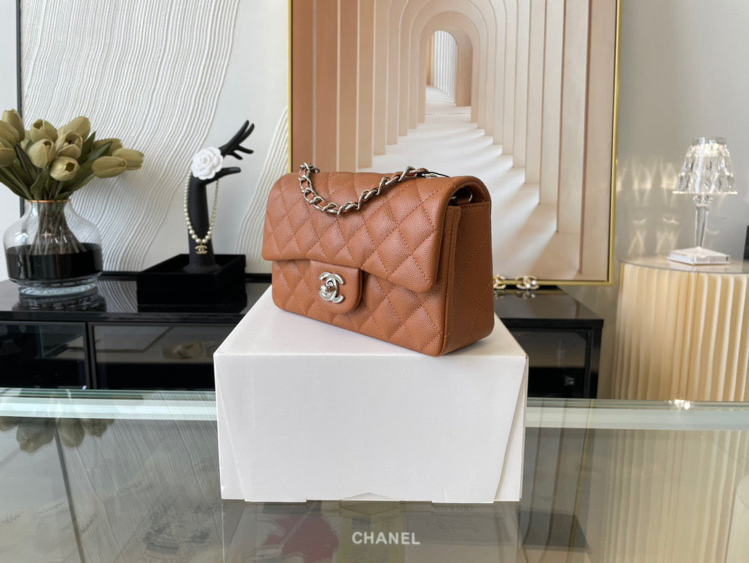 Chanel Mini Flap In Brown Calfskin