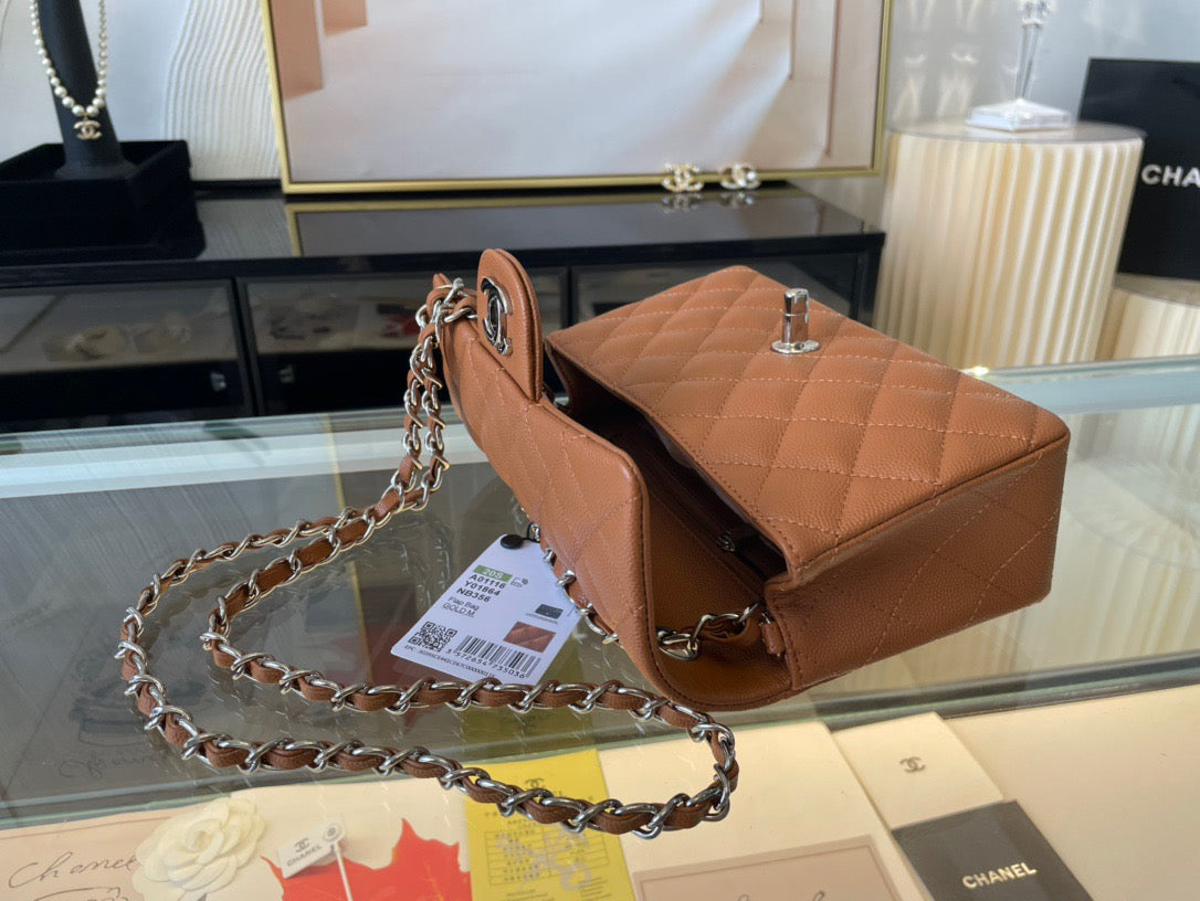 Chanel Mini Flap In Brown Calfskin