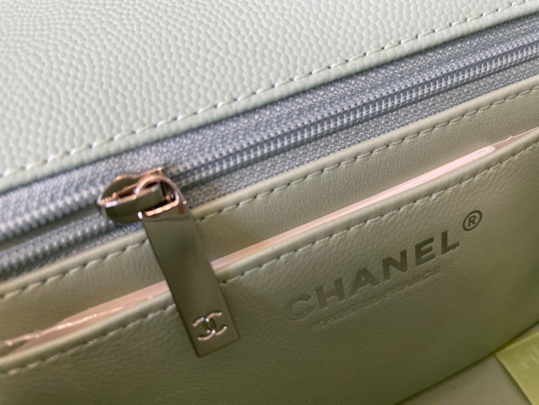 Chanel Mini Flap In Green Calfskin